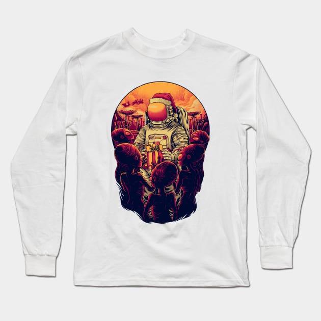 Astronauts aliens Mars contact Long Sleeve T-Shirt by SpaceWiz95